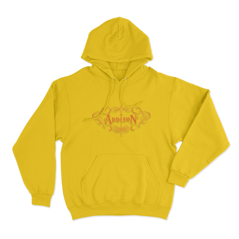 Addison Rae Orange Logo Unisex Hoodie Yellow Addison Rae Orange Logo Unisex Hoodie Yellow