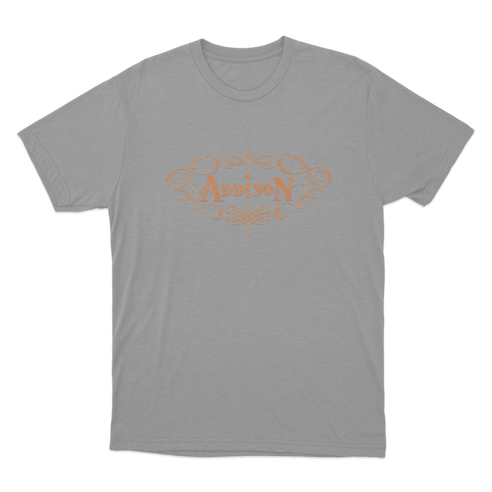 Addison Rae Orange Logo Unisex T Shirt Grey Addison Rae Orange Logo Unisex T Shirt Grey