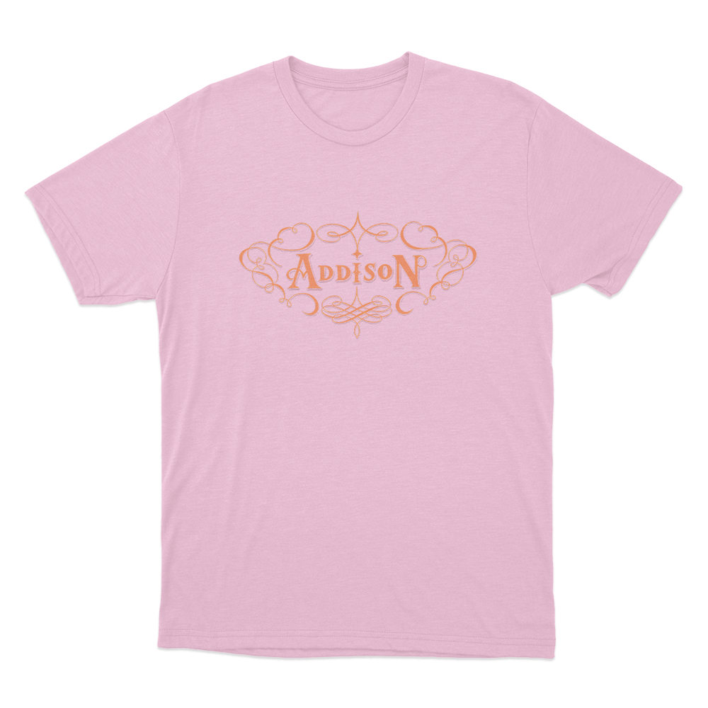 Addison Rae Orange Logo Unisex T Shirt Pink Addison Rae Orange Logo Unisex T Shirt Pink
