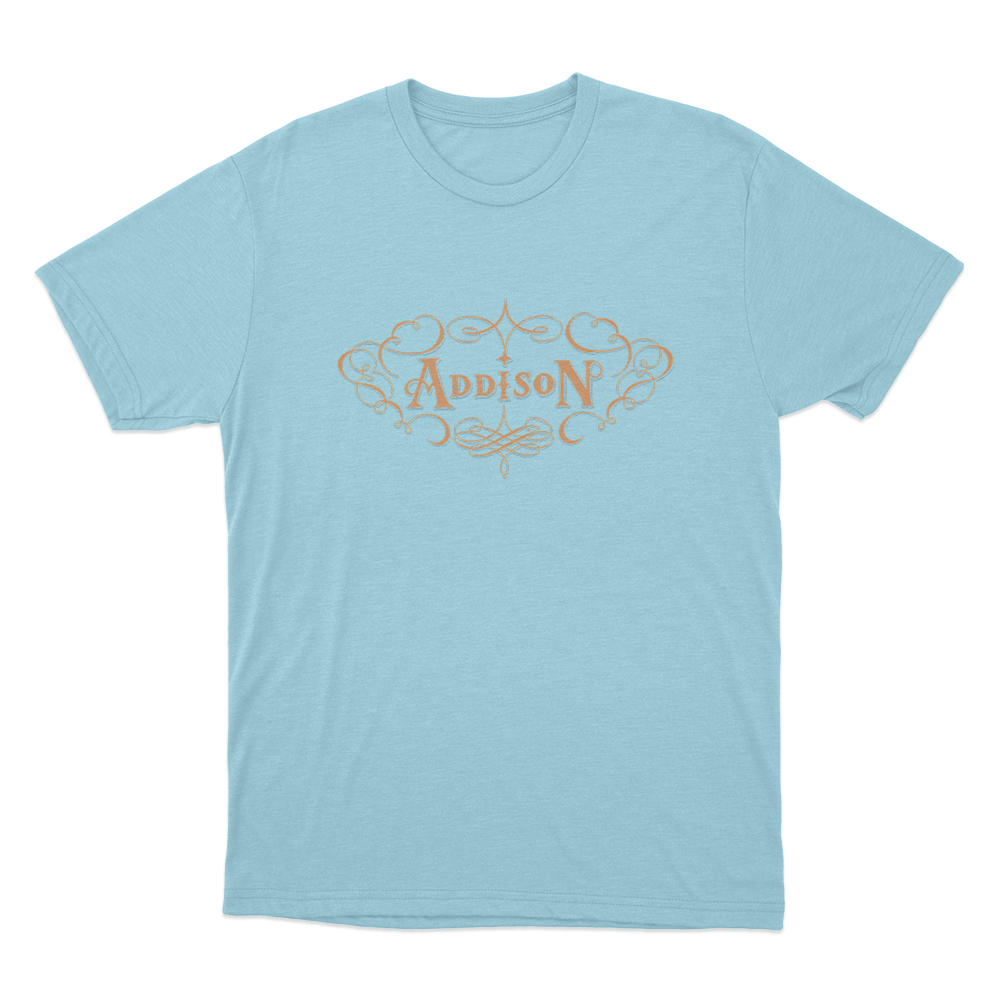 Addison Rae Orange Logo Unisex T Shirt Sky Blue Addison Rae Orange Logo Unisex T Shirt Sky Blue