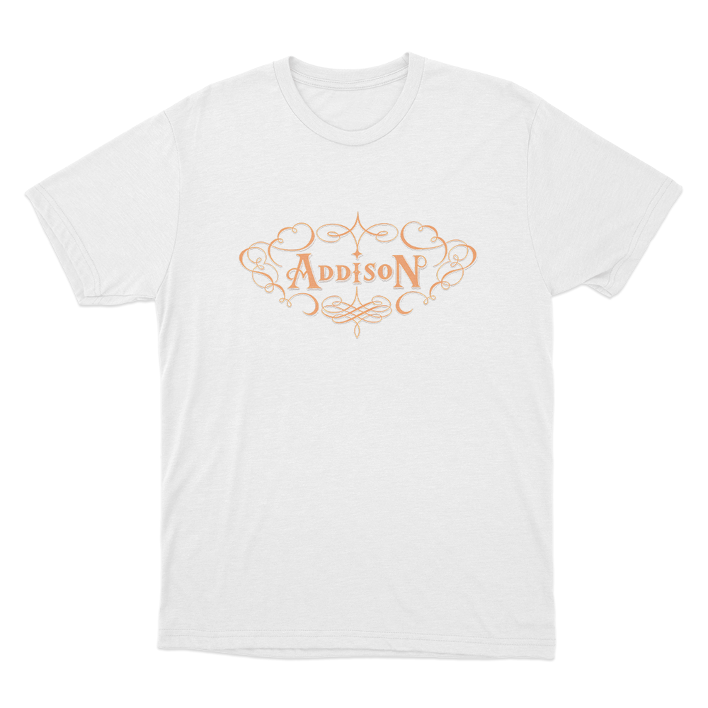 Addison Rae Orange Logo Unisex T Shirt White Addison Rae Orange Logo Unisex T Shirt White