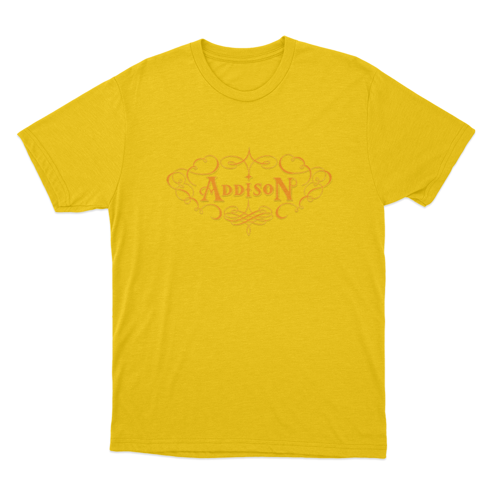 Addison Rae Orange Logo Unisex T Shirt Yellow Addison Rae Orange Logo Unisex T Shirt Yellow